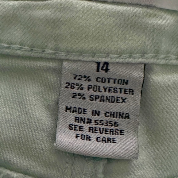 Mint Green Cotton Blend Pants - Picture 7 of 7